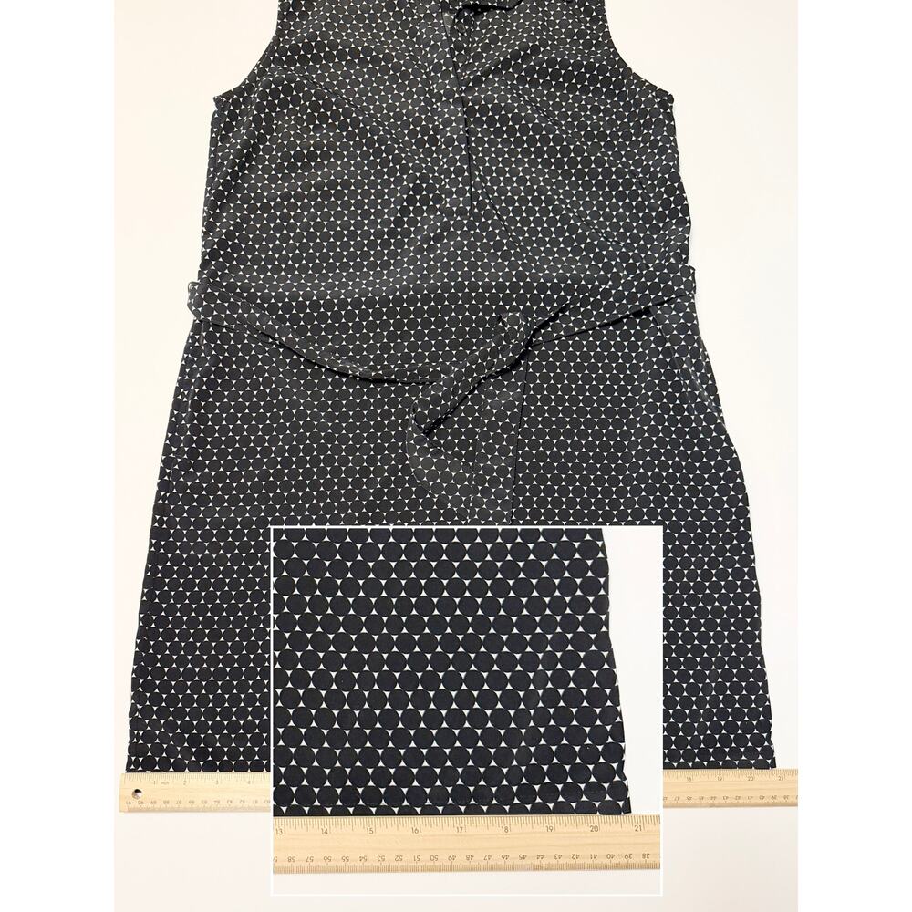 Banana Republic Geometric Print Sleeveless Belted Shirt Dress Black White 6 - Picture 5 of 7